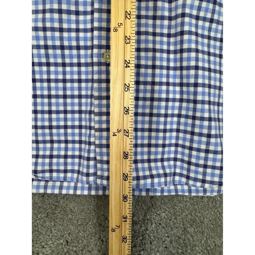 Ralph Lauren Mens XL Blue Gingham Check Cotton Button Down Shirt Long Sleeve